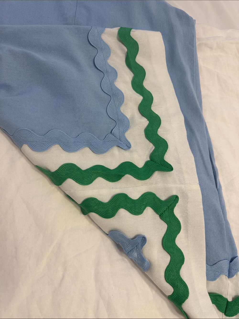 entro Light Blue Sleeveless Dress with White Panel with Blue and Green Rickrack - Picture 4 of 4